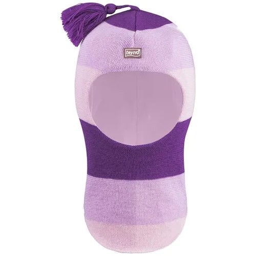 Шапка шлем teyno зимняя, шерсть, подкладка, размер 2, фиолетовый, розовый