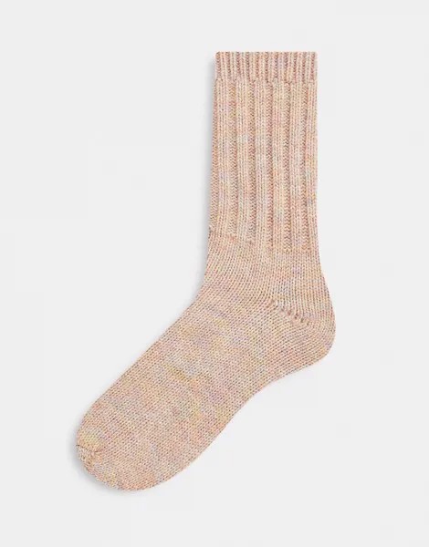 Уютные носки до щиколотки из пряжи многооттеночного крашения Topshop-Розовый цвет