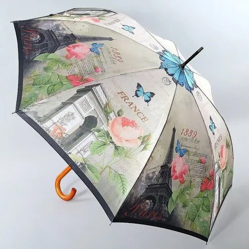 Зонт-трость Magic Rain, автомат, купол 102 см., система «антиветер», для женщин, мультиколор
