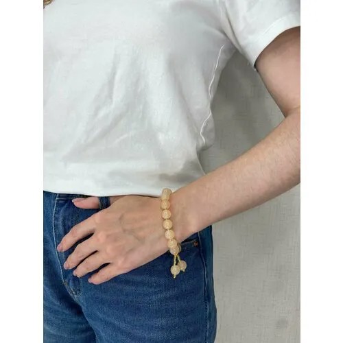 Браслет Сувениры Урала, кварц, 1 шт., размер 17 см, размер one size, бежевый/золотой