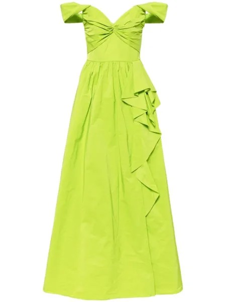 Marchesa Notte вечернее платье Twist, зеленый