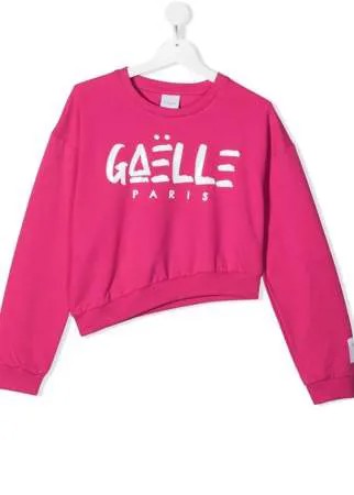 Gaelle Paris Kids толстовка асимметричного кроя с логотипом