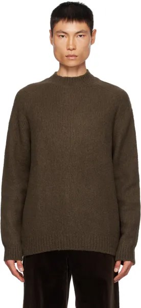 Коричневый свитер с воротником-стойкой De Bonne Facture