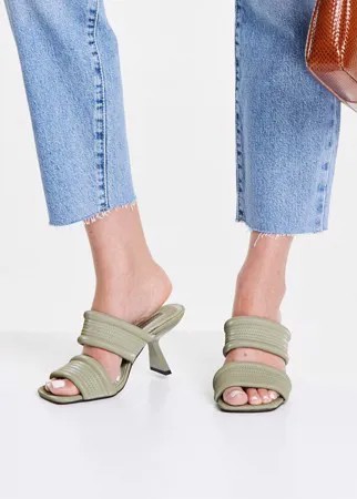 Уплотненные мюли цвета хаки Topshop Nessy-Зеленый цвет
