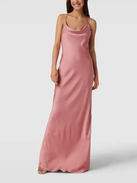 Вечернее платье с вырезом-водопадом Unique, розовый