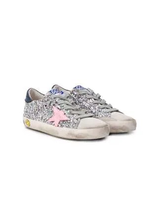 Golden Goose Kids кеды Superstar с блестками