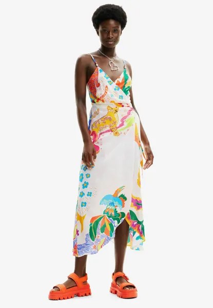 Дневное платье JUNGLE DESIGN WRAP MIDI Desigual, цвет white