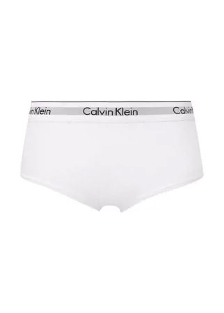 Трусы из смеси хлопка и вискозы с логотипом бренда Calvin Klein