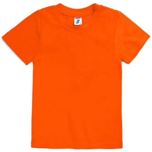 Футболка детская оранжевая однотонная, оранжевая однотонная футболка для мальчика и девочки универсальная, футболка для физкультуры 146