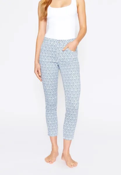 Брюки ANGELS Stoffhose Hose Ornella mit Ornament Print, темно-синий