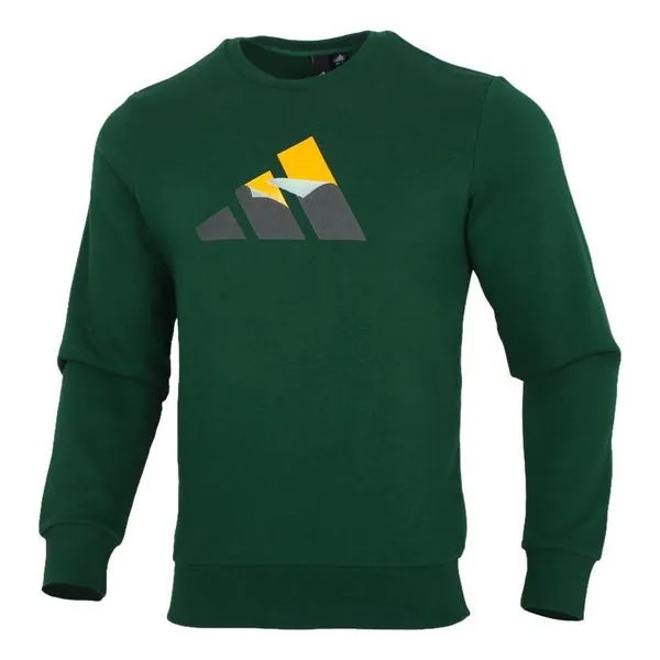 Толстовка adidas MH GFX BOS SEB Casual Sports Round Neck Pullover Green, зеленый