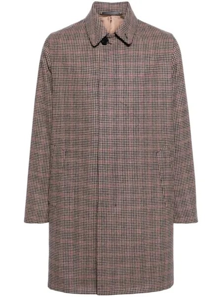 Paul Smith шерстяное пальто в ломаную клетку, коричневый