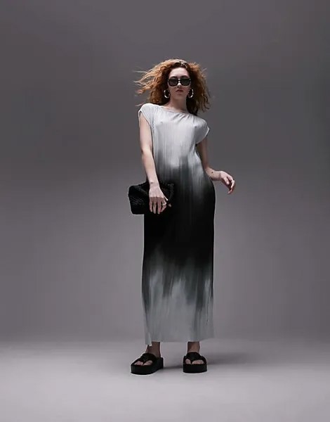 Разноцветное платье из джерси с эффектом омбре Topshop