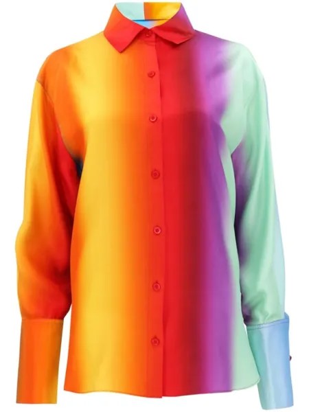 Monse блузка с вырезом Rainbow Blur, синий