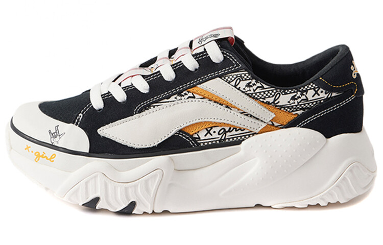 X-girl X LINING Wave Lifestyle Shoes Women's Low-top White/Black/Pure Platinum/University Gold