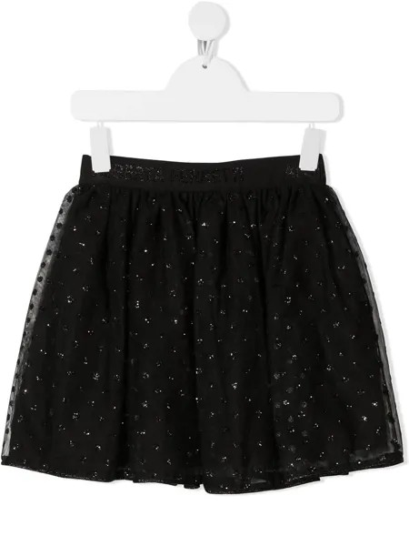 Alberta Ferretti Kids пышная юбка из тюля с блестками и узором в горох