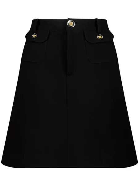 Шерстяная юбка с завышенной талией Giambattista Valli, черный