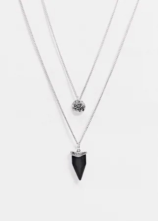 Серебристое ярусное ожерелье с подвесками Classics 77-Серебристый