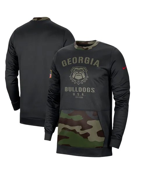 Мужская черная, камуфляжная толстовка с капюшоном georgia bulldogs в стиле милитари Nike, мульти