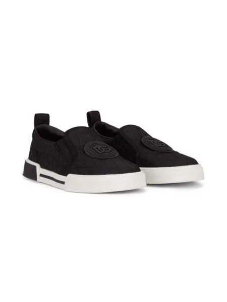 Dolce & Gabbana Kids слипоны с нашивкой-логотипом
