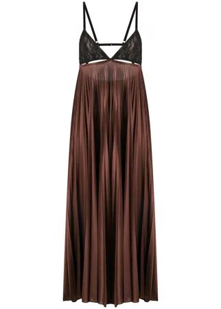 Christopher Kane плиссированное платье миди с кружевным лифом