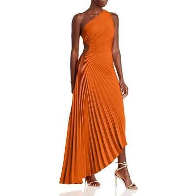 Женское оранжевое длинное платье макси на одно плечо ALC 8 BHFO 9431