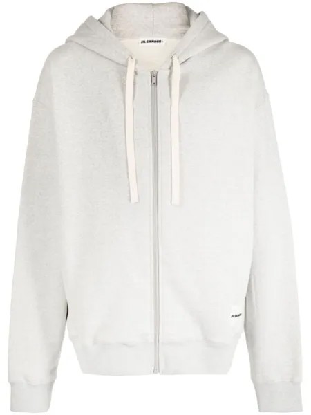 Jil Sander кардиган с нашивкой-логотипом, серый