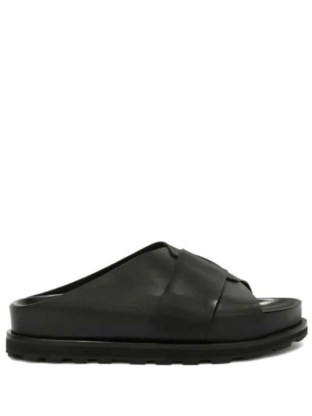 Jil Sander шлепанцы с открытым носком, черный