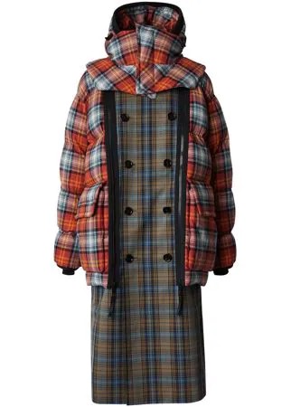 Burberry клетчатый тренч со съемным пуховиком
