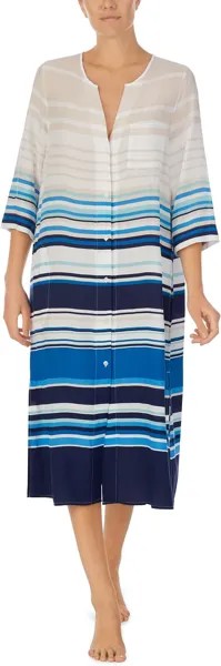 Ночная рубашка Donna Karan 3/4 Sleeve Maxi Sleepshirt, цвет Ink Stripe