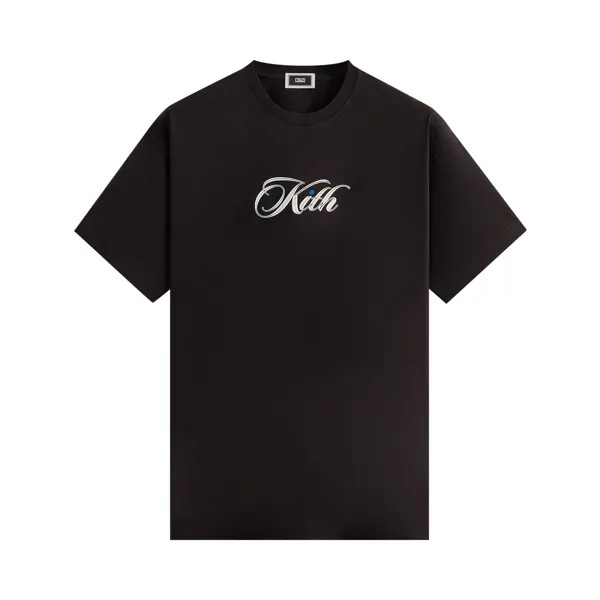 Футболка Kith Cursive Logo, черная
