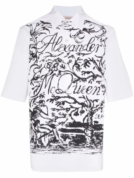 Alexander McQueen рубашка с логотипом, белый