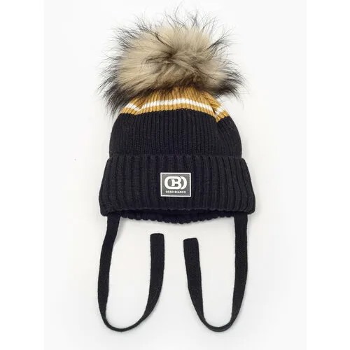Шапка Orso Bianco, размер 50, черный, горчичный