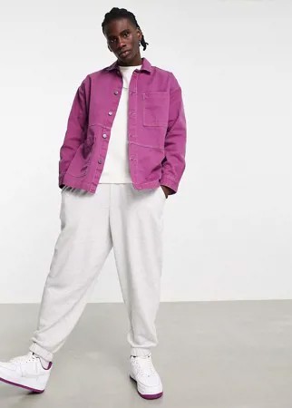 Розовая джинсовая куртка от комплекта Bershka-Розовый цвет