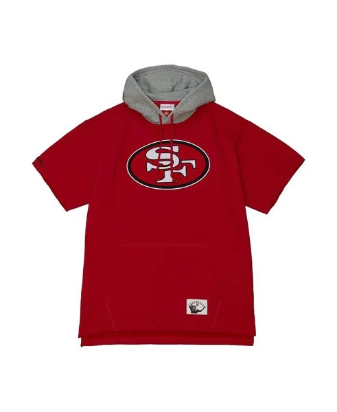 Мужская толстовка с короткими рукавами Scarlet San Francisco 49ers Postgame Mitchell & Ness