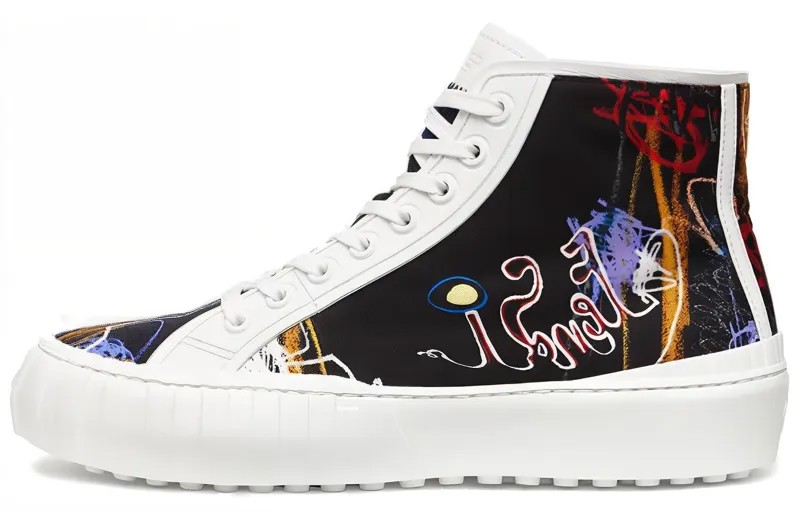 Force Canvas Shoes Men High-top White Fendi