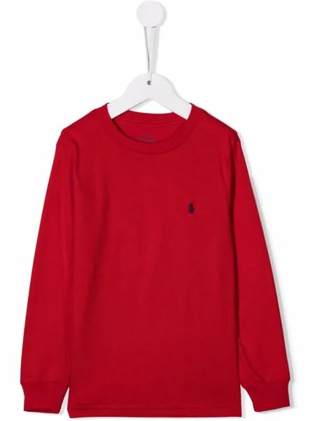 Ralph Lauren Kids футболка с длинными рукавами и вышитым логотипом