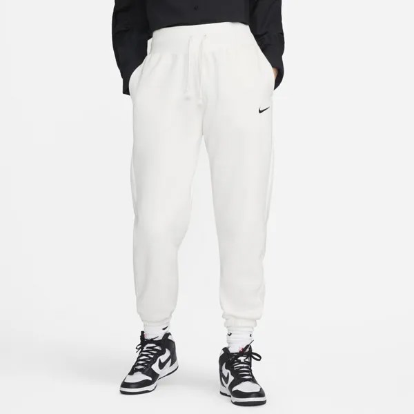 Спортивные брюки Nike Sportswear Phoenix Fleece Women's High-Waisted Oversized, белый