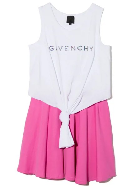 Givenchy Kids многослойное платье с логотипом