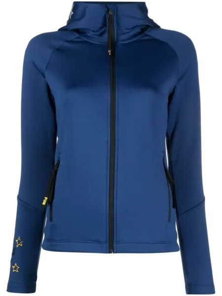 Rossignol logo-print zipped hoodie, синий