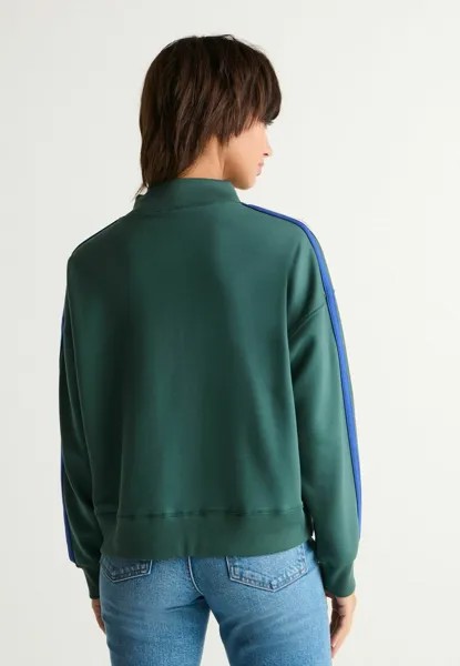 Толстовка на молнии Slinky Side Stripe High Funnel Neck Next, лесной зеленый