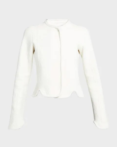 Узкая шерстяная куртка с зубчатым краем Jil Sander