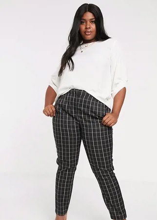 Суженные книзу брюки в клетку Vero Moda Curve-Мульти