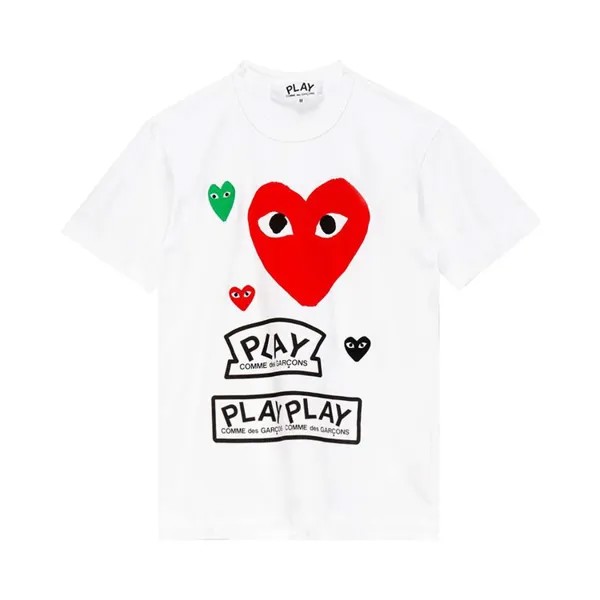 Футболка Comme des Garçons PLAY Misc Logo T-Shirt 'White', белый