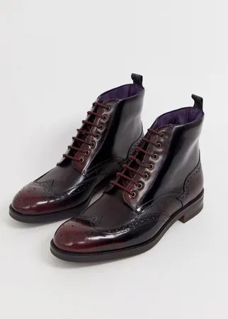 Бордовые блестящие ботинки-броги Ted Baker twrehs-Красный