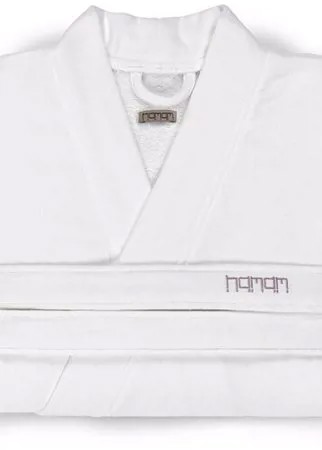 Махровый халат Hamam, MARINE STRIPED, S/M, 42-46, белоснежный, сиреневый
