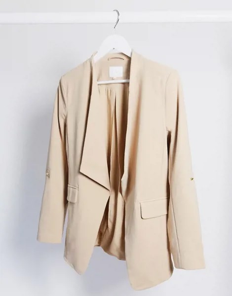 Светло-коричневый пиджак с мягким воротником Vila