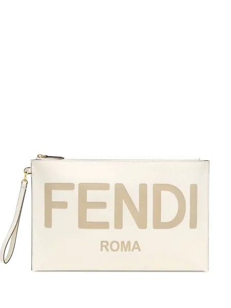 Fendi плоский клатч с логотипом