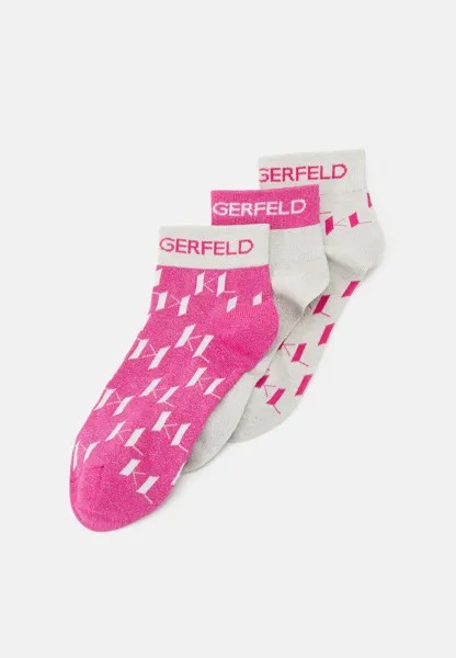 Носки до щиколотки MONOGRAM SHORT SOCKS 3 PACK KARL LAGERFELD, розовый