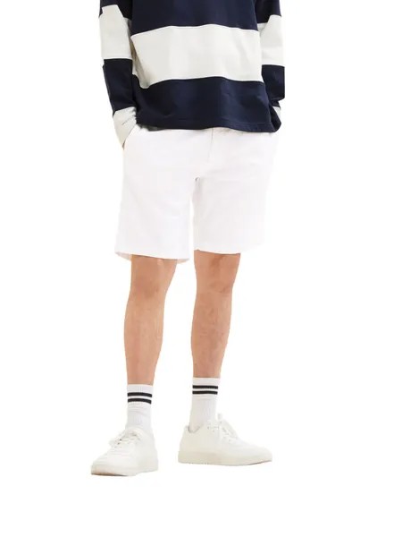Тканевые шорты стандартного кроя Tom Tailor Denim, белый